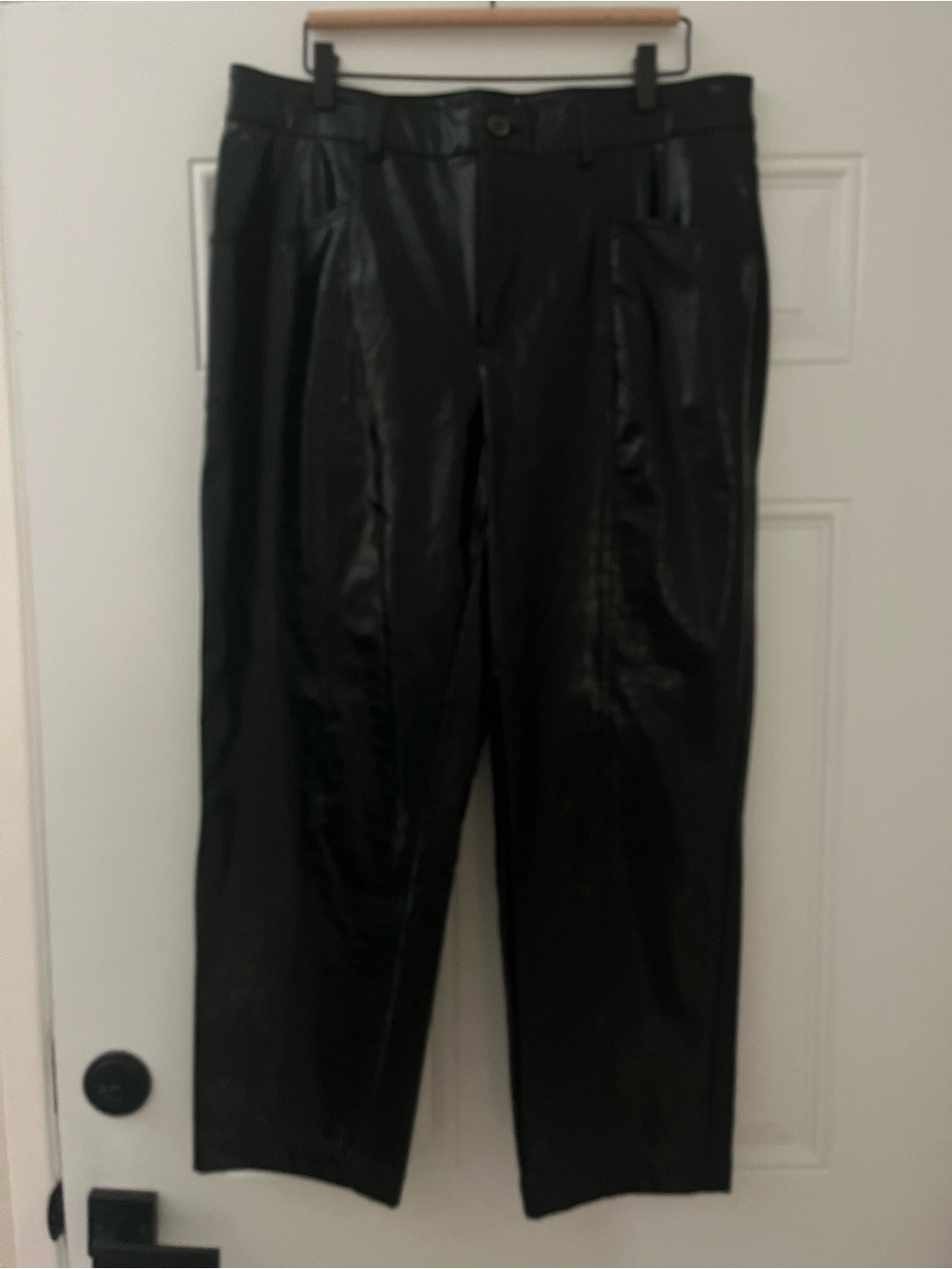 a new day Black Faux-Croc Barrel-Leg Trousers